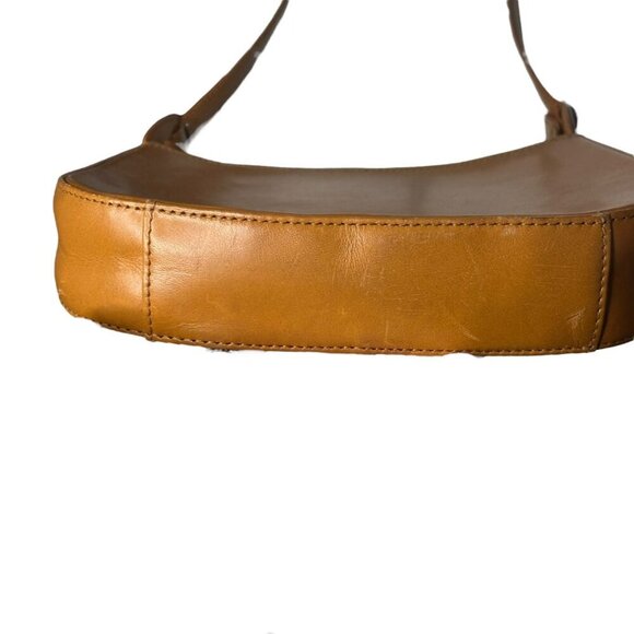 Fossil 1954 Leather Short Shoulder Bag Purse Small Tan Boho - Picture 5 of 8